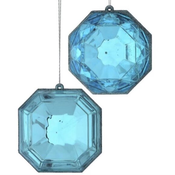 Set of 2, Jewel Ornaments, 4 Inch, Gem Ornaments, Wreath Attachment, Centerpiece - Picture 8 of 13